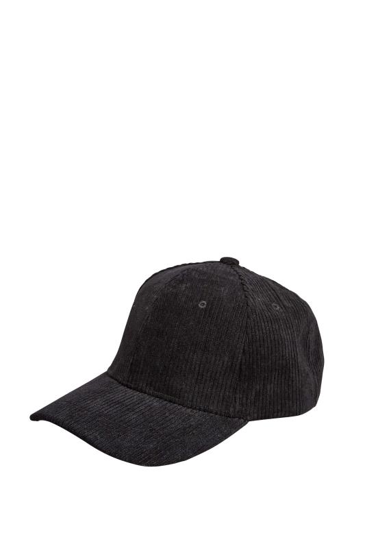 Black Corduroy Cap | Yours Clothing 3