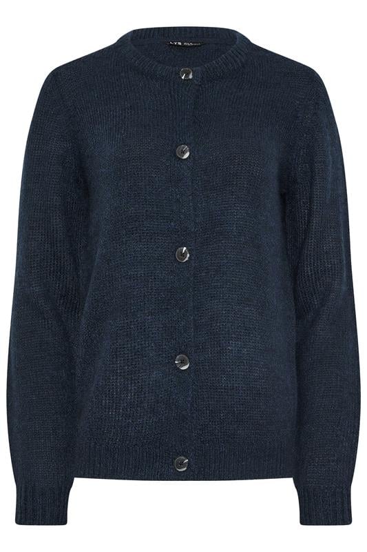 LTS Tall Navy Blue Knitted Button Cardigan | Long Tall Sally 5