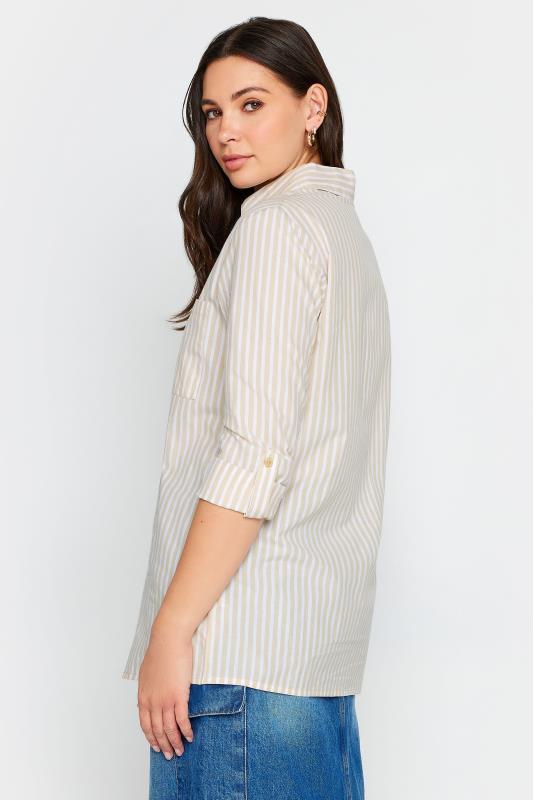 LTS Tall Womens Beige Brown Stripe Shirt | Long Tall Sally 3