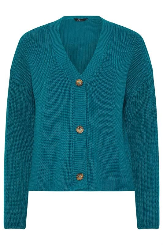 Tall  LTS Tall Teal Blue V-Neck Cardigan