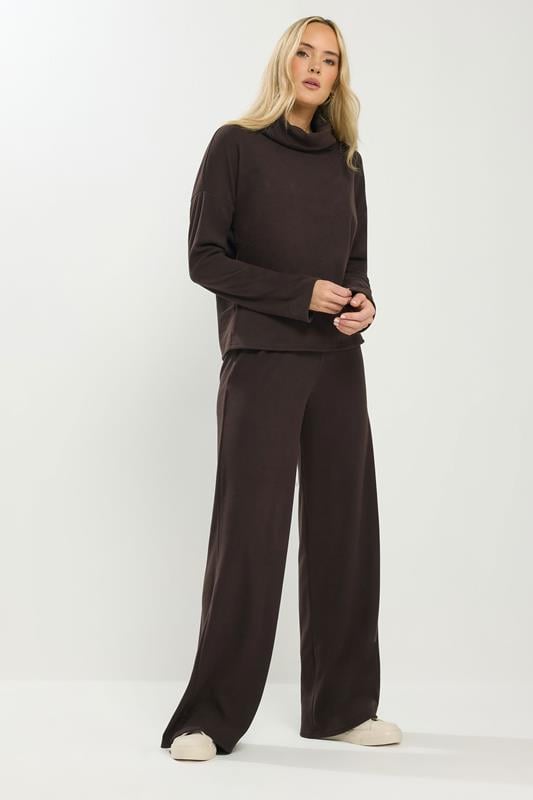 Tall  LTS Tall Chocolate Brown Brushed Ribbed Trousers