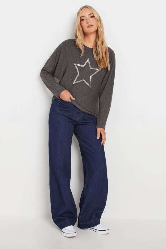 LTS Tall Grey Sequin Star Jumper | Long Tall Sally  2