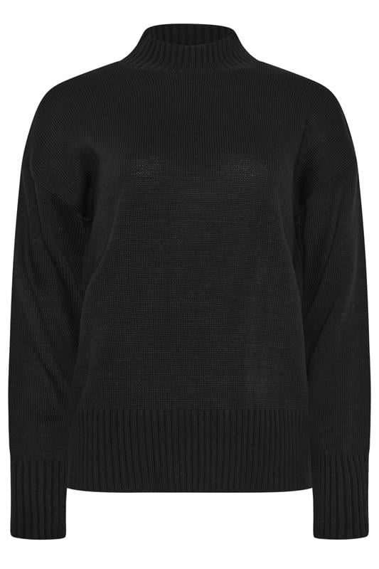 Tall  LTS Tall Black High Neck Jumper