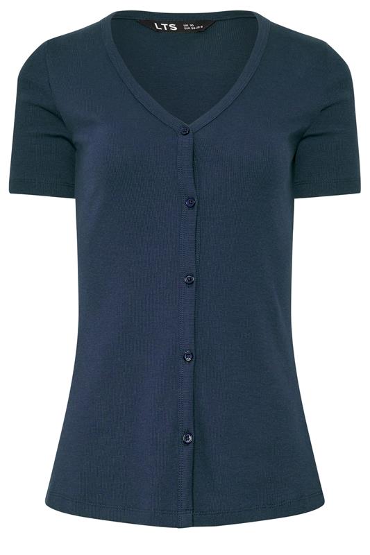 LTS Tall Women's Navy Blue Button T-Shirt | Long Tall Sally 5