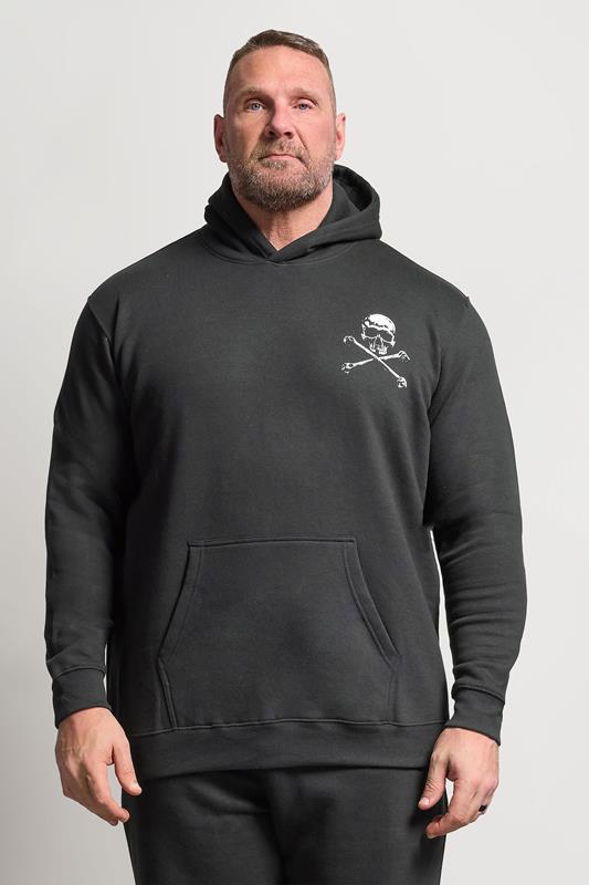 BadRhino Big & Tall Black Skull Graphic Hoodie | BadRhino 1