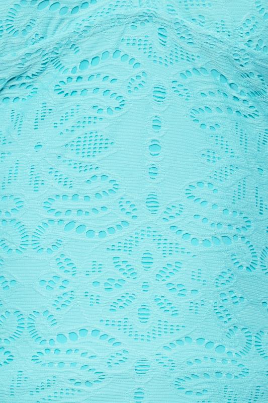 LTS Tall Women's Turquoise Blue Crochet Tankini | Long Tall Sally 6