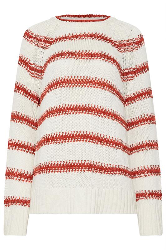 LTS Tall White & Red Stripe Knit Jumper | Long Tall Sally 2