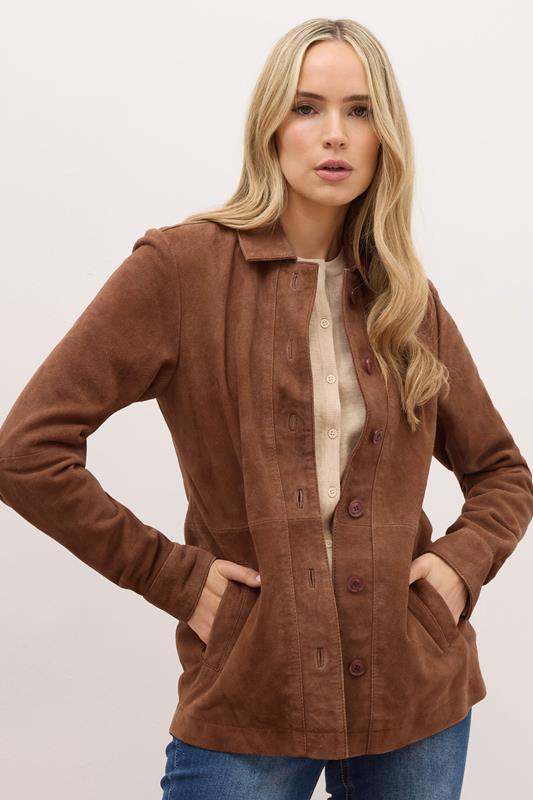 LTS PREMIUM Tall Brown Suede Jacket | Long Tall Sally 2