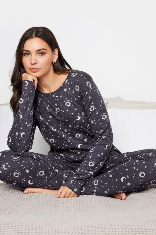 LTS Tall Womens Dark Blue Star Print Cuffed Pyjama Set | Long Tall Sally  1