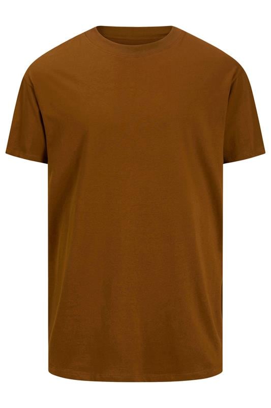JACK & JONES Big & Tall Monks Robe Brown Basic T-Shirt | BadRhino 1