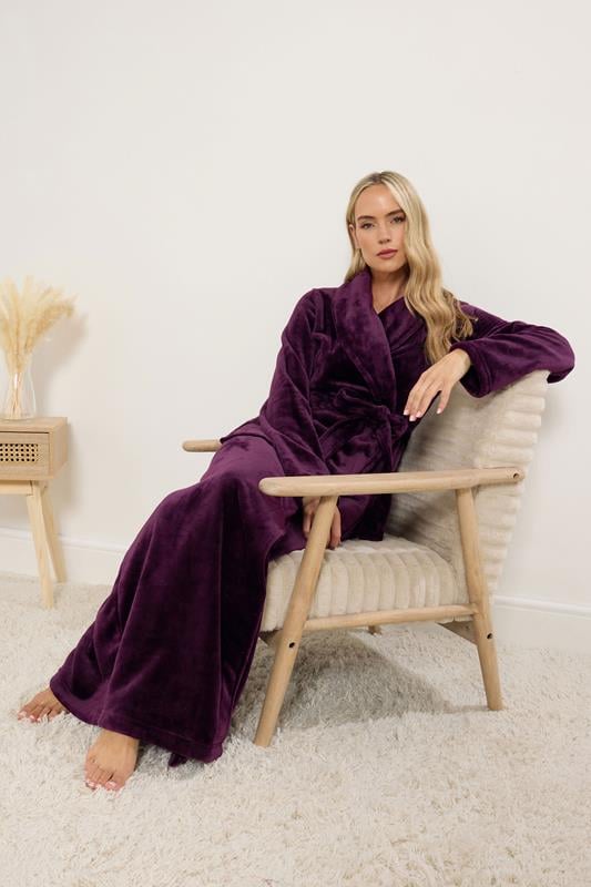 LTS Tall Burgundy Red Super Luxe Maxi Dressing Gown | Long Tall Sally 2