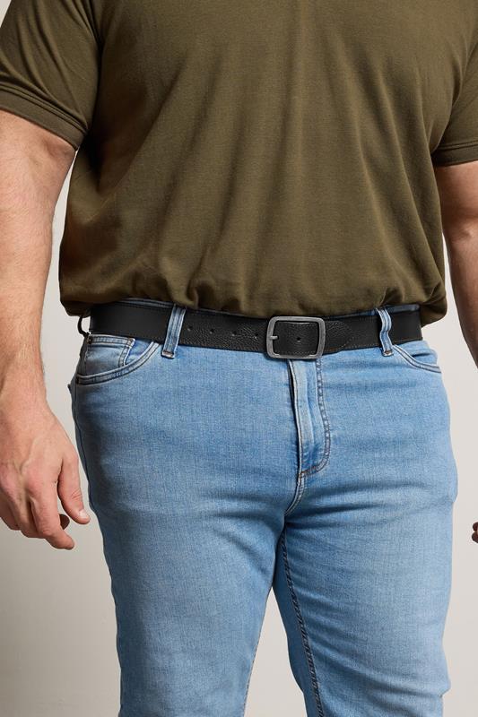BadRhino Black Plain Leather Belt