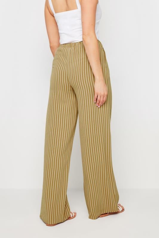 LTS Tall Women's Natural Brown Stripe Wide Leg Trousers | Long Tall Sally 3