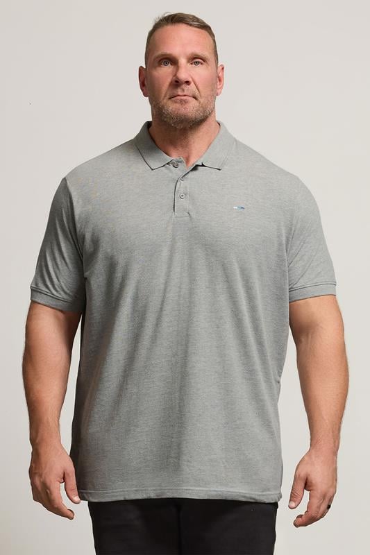 BadRhino Grey Marl Essential Polo Shirt | BadRhino 2