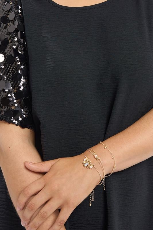 Plus Size  Yours Gold Tone Chain Charm Bracelet