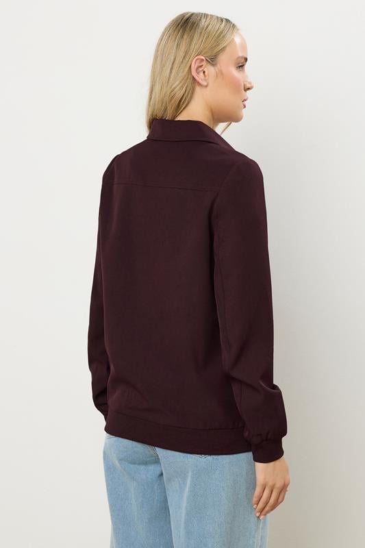 LTS Tall Burgundy Red Pocket Bomber Jacket | Long Tall Sally 4