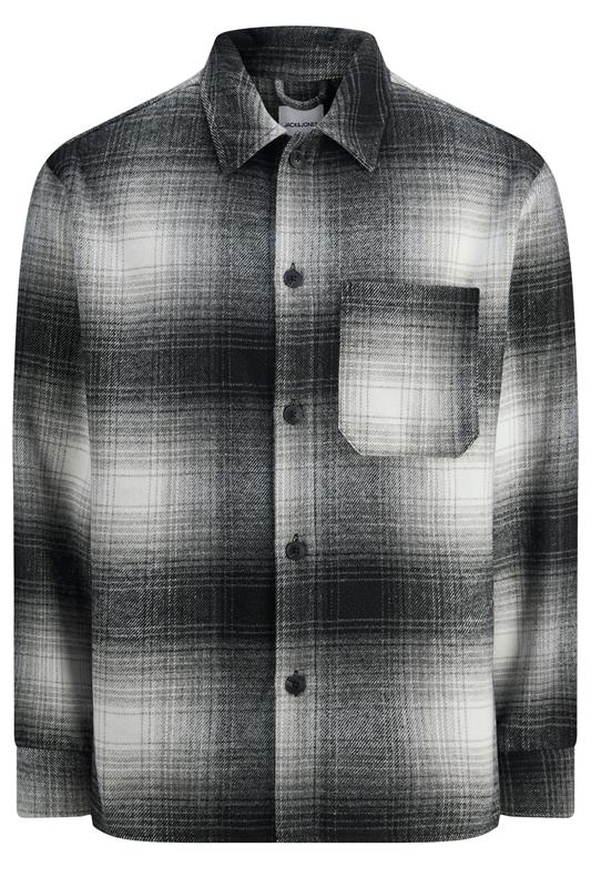 JACK & JONES Big & Tall Black Check Overshirt | BadRhino 3