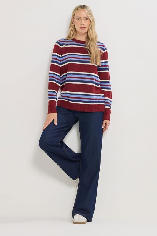 LTS Tall Red Knitted Stripe Jumper | Long Tall Sally 3