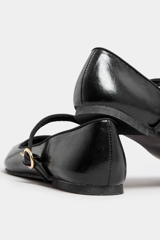 LTS Black Mary Jane Point Flats In Standard Fit | Long Tall Sally  5