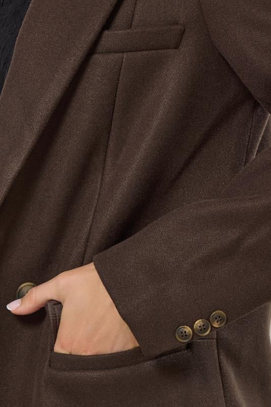 LTS Tall Chocolate Brown Longline Maxi Coat | Long Tall Sally 5