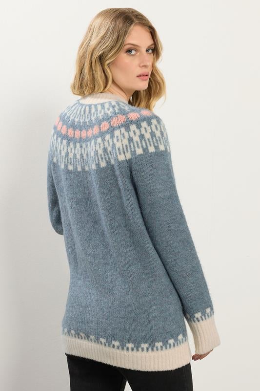 LTS Tall Blue Fairisle Knitted Jumper | Long Tall Sally 3