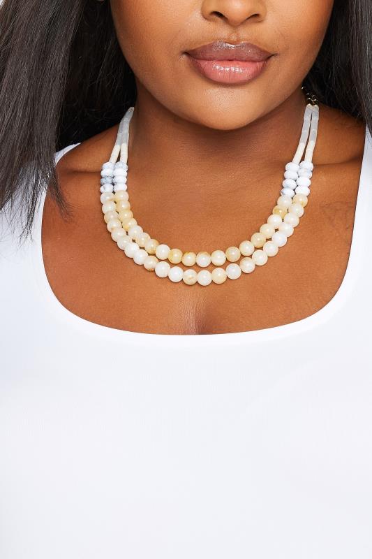 Plus Size  Yours Gold Tone Statement Beaded Necklace