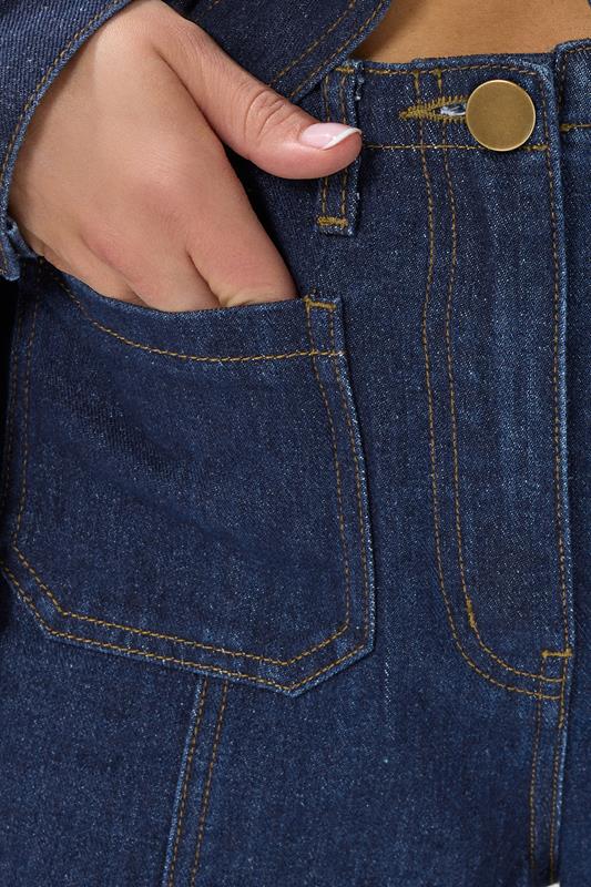 LTS Tall Blue Seam Front Pocket Wide Leg Jeans | Long Tall Sally  5