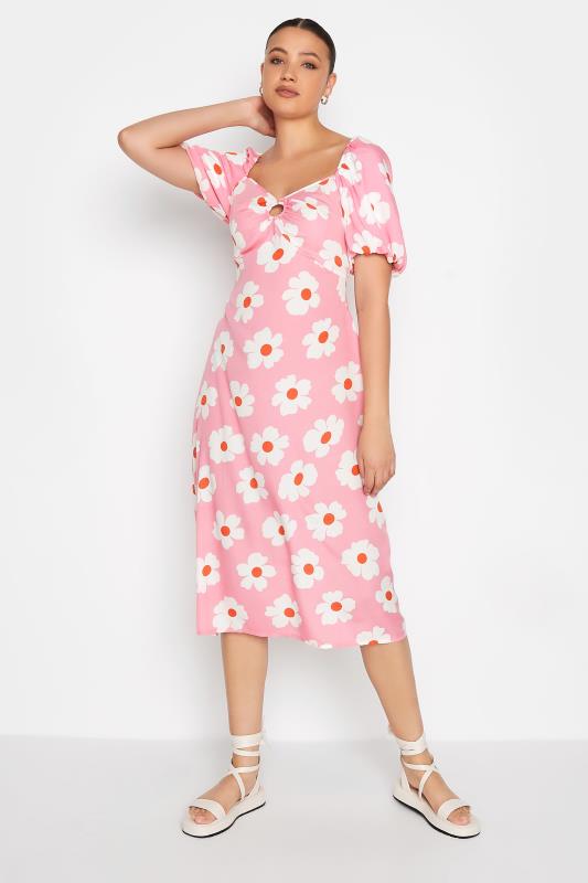 Tall Women's Pink Daisy Cut Out Midi Dress | Long Tall Sally 2