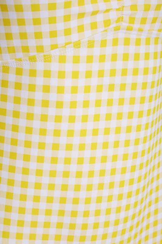 LTS Tall Women's Yellow Gingham Tie Shoulder Swimsuit | Long Tall Sally 4