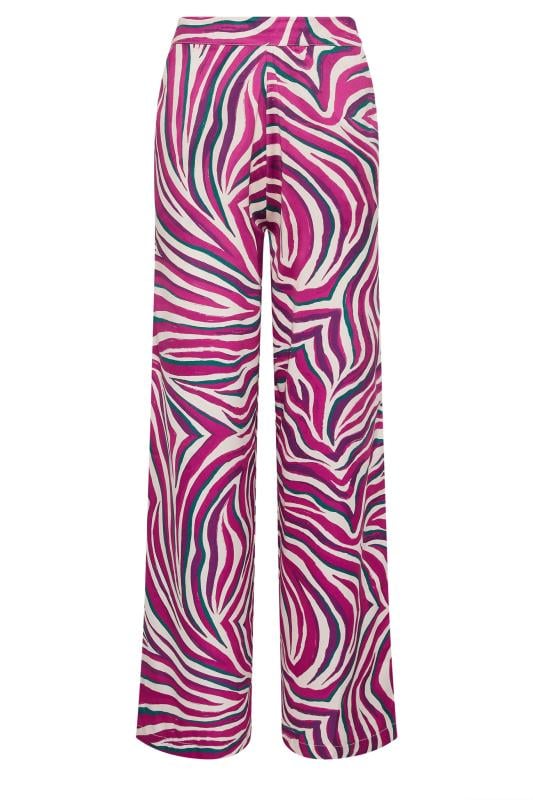 LTS Tall Women's Purple Zebra Print Wide Leg Trousers | Long Tall Sally 5