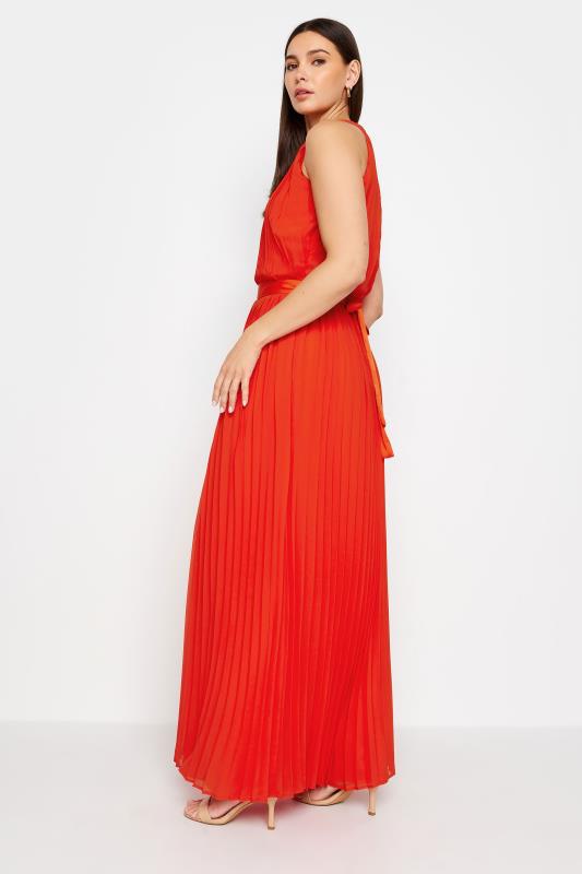 LTS Tall Womens Orange Halterneck Pleated Maxi Dress | Long Tall Sally 3