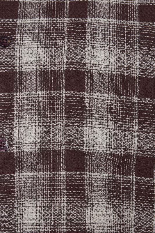 BadRhino Big & Tall Brown Check Stripe Short Sleeve Shirt | BadRhino 7