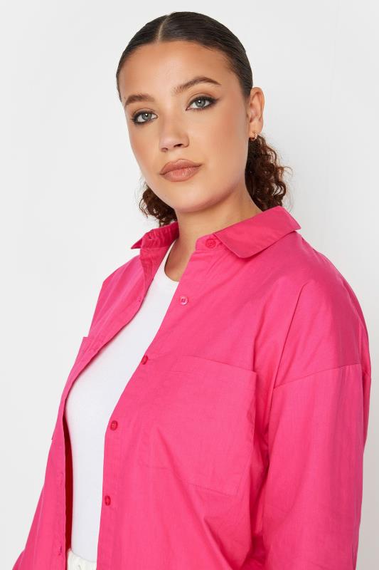 LTS Tall Women's Hot Pink Oversized Cotton Shirt | Long Tall Sally 4