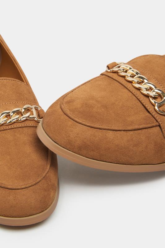 LTS Tan Brown Chain Loafers In Standard Fit | Yours Clothing 5