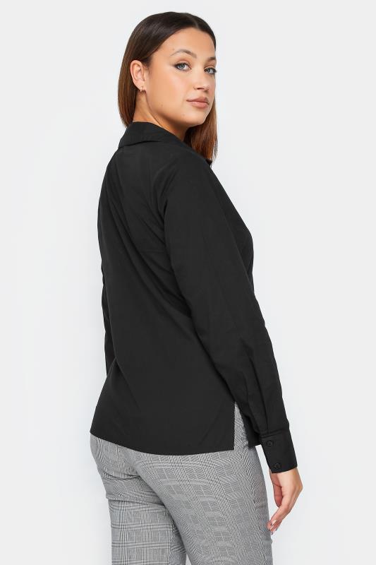 LTS Tall Women's Black Fitted Cotton Shirt | Long Tall Sally 3