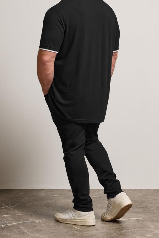 BadRhino Big & Tall Black Tapered Fit Stretch Jeans | BadRhino 3
