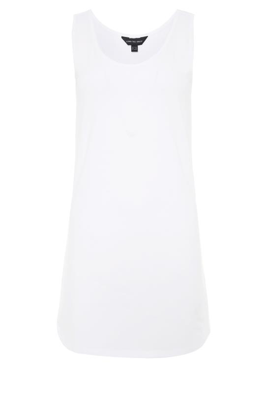 LTS MADE FOR GOOD White Cotton Longline Vest Top | Long Tall Sally  5