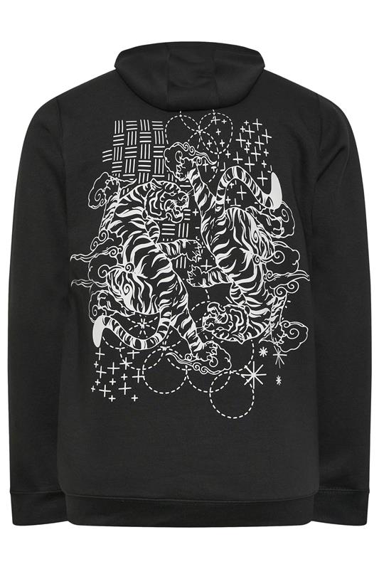BadRhino Big & Tall Black Tiger Graphic Print Hoodie | BadRhino 7