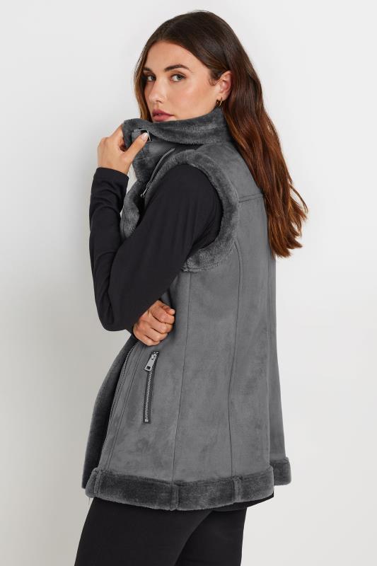 LTS Tall Women's Grey Aviator Gilet Jacket | Long Tall Sally 3