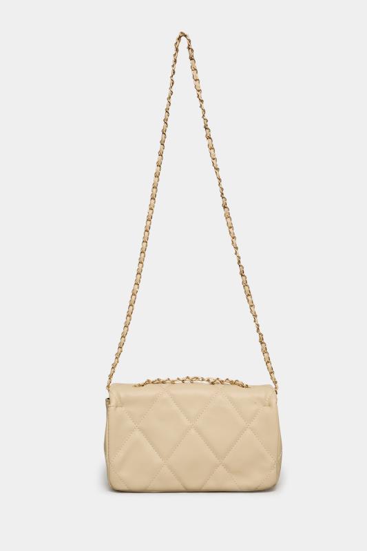Cream Studded Quilted Chain Bag | Yours Clothing 4