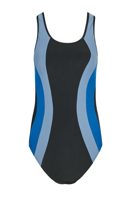 LTS Tall Women's Navy Blue & Blue Contrast Active Contour Swimsuit | Long Tall Sally 5