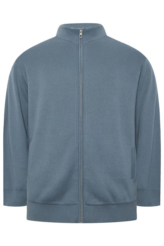 BadRhino Big & Tall Blue Knitted Borg Zip Up | BadRhino 6