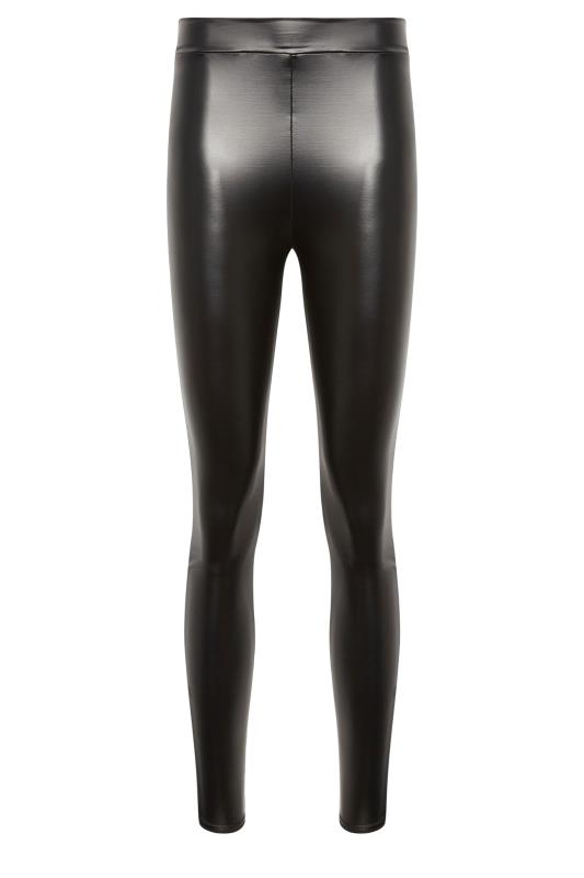 Topshop Tall faux leather legging in black