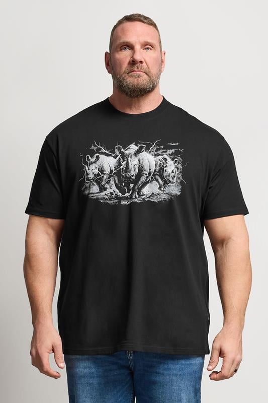 BadRhino Big & Tall Black Rhino Graphic T-Shirt