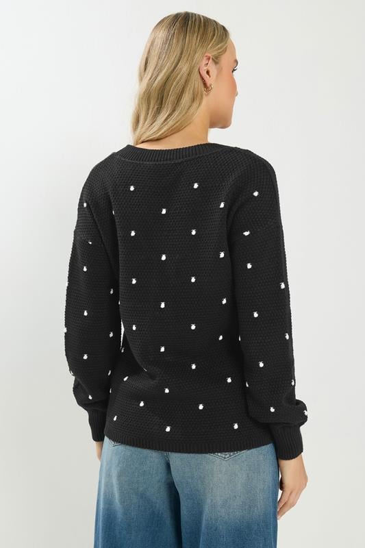 LTS Tall Women's Black & White Polka Dot Cardigan | Long Tall Sally 3