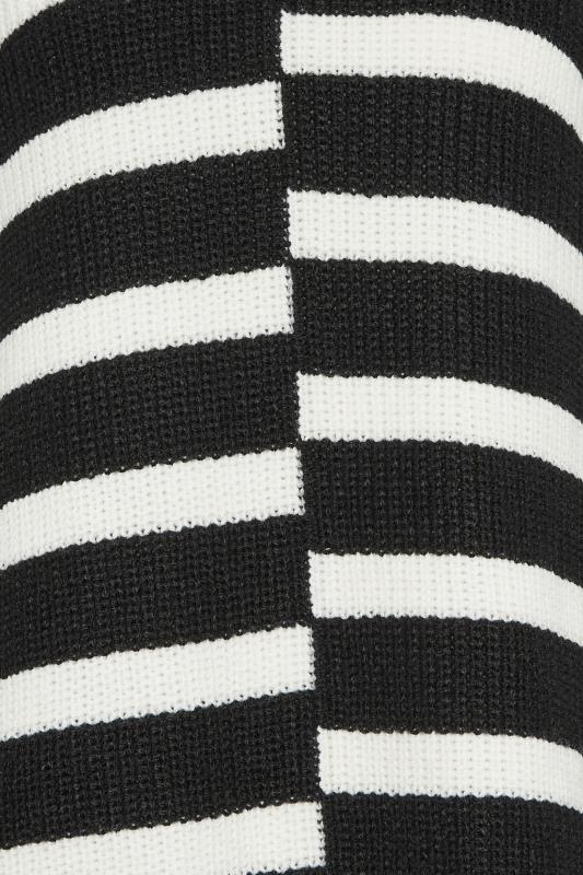 LTS Tall Black Stripe Print Roll Neck Jumper | Long Tall Sally 5