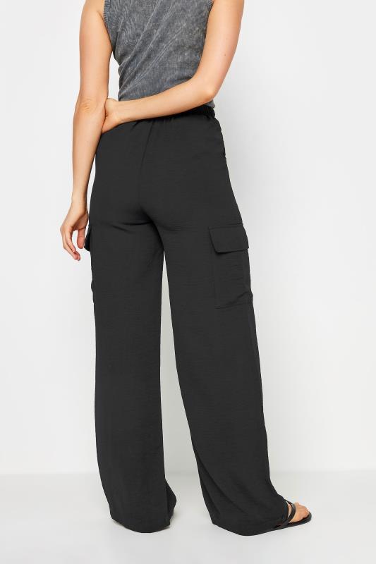 LTS Tall Women's Black Cargo Crepe Wide Leg Trousers | Long Tall Sally 3