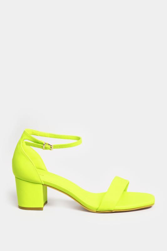 LTS Green Faux Leather Block Heel Sandals In Standard Fit | Long Tall Sally 3