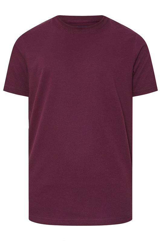 BadRhino Big & Tall Burgundy Red Ottoman Textured T-Shirt | BadRhino 5