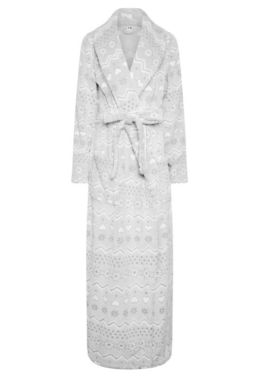 LTS Tall Womens Grey Fairisle Shawl Dressing Gown | Long Tall Sally  5